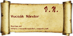 Vucsák Nándor névjegykártya